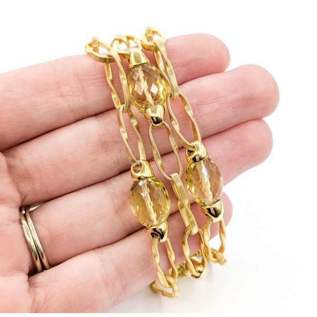 Bracelet Marco Bicego Marrakech Onde Lemon Quartz 18ky 7.5-8.5" 22mm 224103254