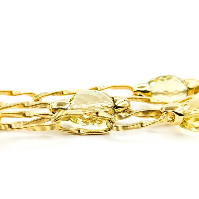 Bracelet Marco Bicego Marrakech Onde Lemon Quartz 18ky 7.5-8.5" 22mm 224103254
