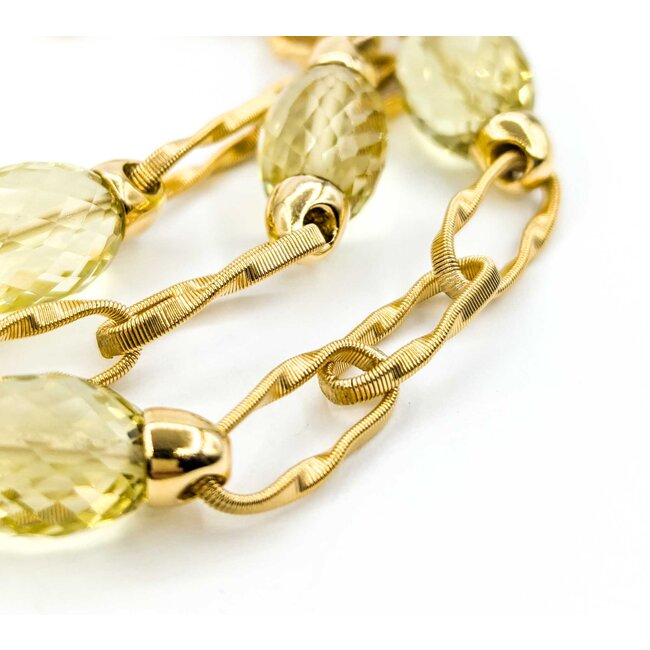 Bracelet Marco Bicego Marrakech Onde Lemon Quartz 18ky 7.5-8.5" 22mm 224103254