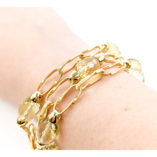 Bracelet Marco Bicego Marrakech Onde Lemon Quartz 18ky 7.5-8.5" 22mm 224103254