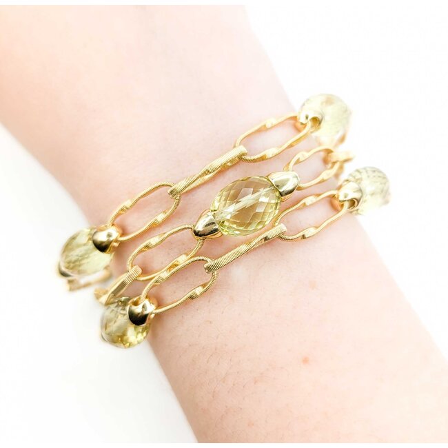 Bracelet Marco Bicego Marrakech Onde Lemon Quartz 18ky 7.5-8.5" 22mm 224103254