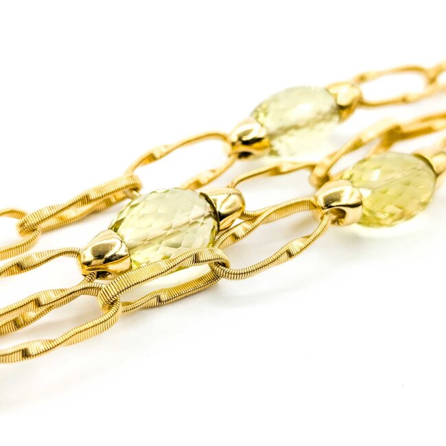 Bracelet Marco Bicego Marrakech Onde Lemon Quartz 18ky 7.5-8.5" 22mm 224103254