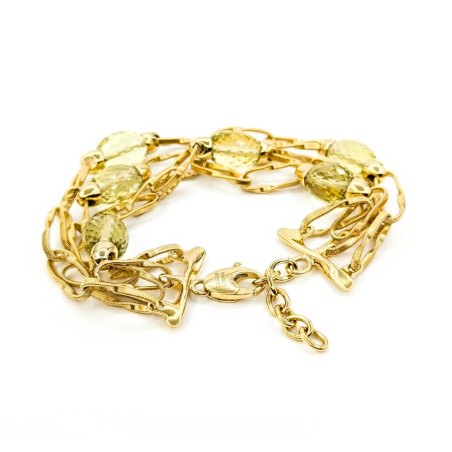 Bracelet Marco Bicego Marrakech Onde Lemon Quartz 18ky 7.5-8.5" 22mm 224103254