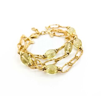 Bracelet Marco Bicego Marrakech Onde Lemon Quartz 18ky 7.5-8.5" 22mm 224103254