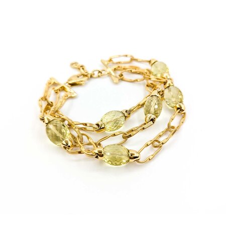 Bracelet Marco Bicego Marrakech Onde Lemon Quartz 18ky 7.5-8.5" 22mm 224103254