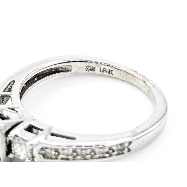 Ring .50ctw Diamonds .97ct Emerald 14kw Sz5.75 123040002