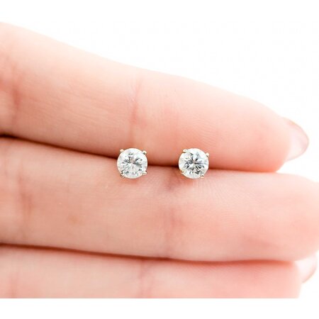Earrings Studs .50ctw Round Diamonds Friction Back 4.2mm 14ky 224104001