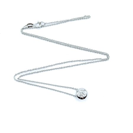 Pendant W/Chain Bezel .30ct Round Diamond 7.2mm 14kw 16"" 224101001