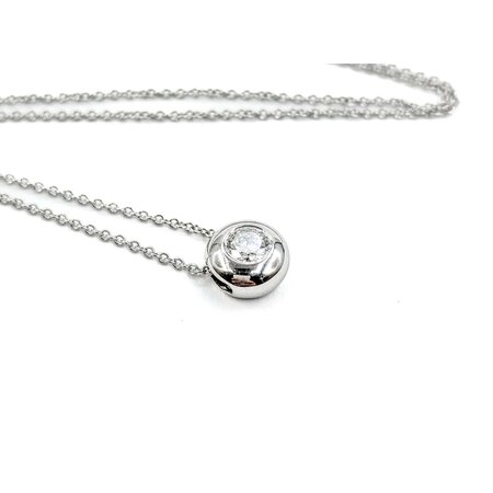 Pendant W/Chain Bezel .30ct Round Diamond 7.2mm 14kw 16"" 224101001