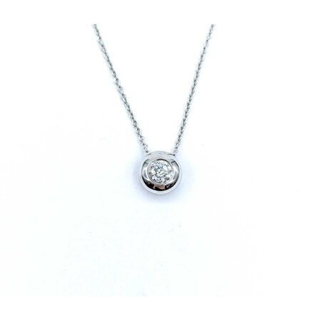 Pendant W/Chain Bezel .30ct Round Diamond 7.2mm 14kw 16"" 224101001