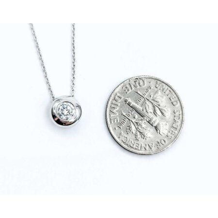 Pendant W/Chain Bezel .30ct Round Diamond 7.2mm 14kw 16"" 224101001