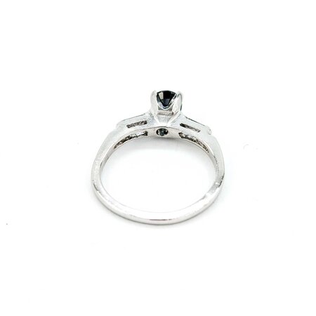 Ring Vintage .18ctw Straight Baguette Diamonds 1.18ct Sapphire 900pt sz8 124020180