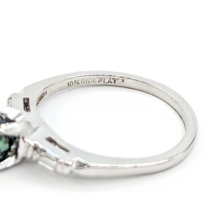 Ring Vintage .18ctw Straight Baguette Diamonds 1.18ct Sapphire 900pt sz8 124020180