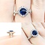 Ring Halo 1.00ctw Round Diamonds 1.57ct Sapphire 14kw sz6 11x11mm 124060195