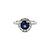 Ring Halo 1.00ctw Round Diamonds 1.57ct Sapphire 14kw sz6 11x11mm 124060195