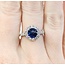 Ring Halo 1.00ctw Round Diamonds 1.57ct Sapphire GIA: 2241072264 14kw sz6 11x11mm 124060195