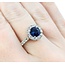 Ring Halo 1.00ctw Round Diamonds 1.57ct Sapphire 14kw sz6 11x11mm 124060195