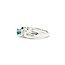 Ring .35ctw Round & Baguette Diamonds .32ct Emerald pt900 sz6.25 6.8mm 124060229
