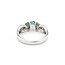 Ring .35ctw Round & Baguette Diamonds .32ct Emerald pt900 sz6.25 6.8mm 124060229
