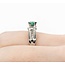 Ring .35ctw Round & Baguette Diamonds .32ct Emerald pt900 sz6.25 6.8mm 124060229