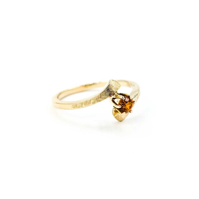 Ring Solitaire .24ct Round Citrine 14ky sz8.5 224100161