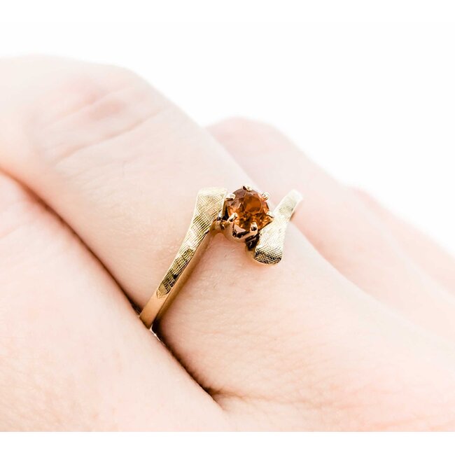 Ring Solitaire .24ct Round Citrine 14ky sz8.5 224100161