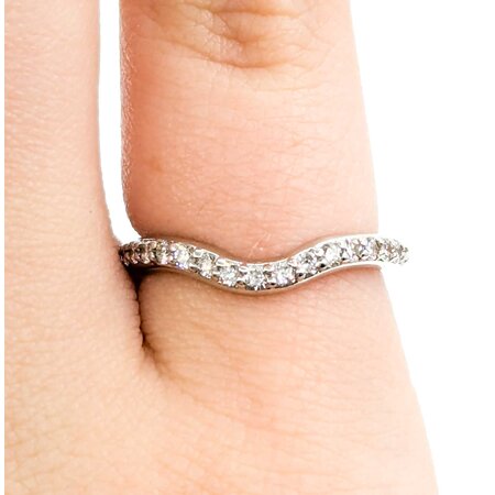 Ring Bridal 3/4 Eternity Contour .50ctw Round Diamonds 14kw sz4.25 2.3mm 124060492