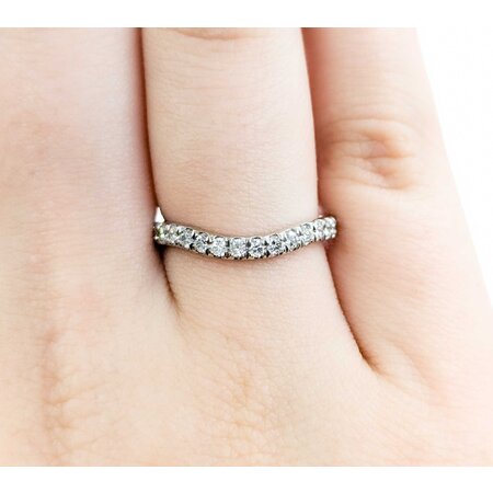 Ring Bridal 3/4 Eternity .75ctw Round Diamonds 18kw sz6.5 2.5mm 124060468