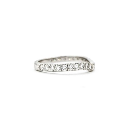 Ring Bridal 3/4 Eternity .75ctw Round Diamonds 18kw sz6.5 2.5mm 124060468