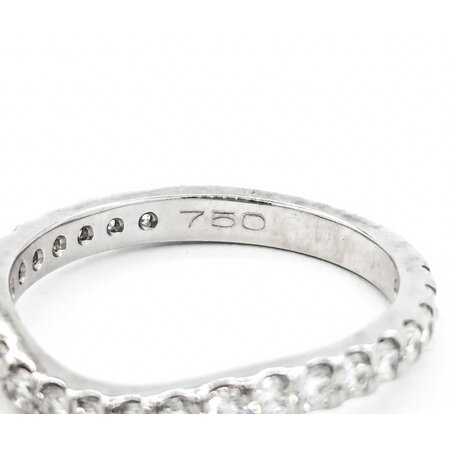 Ring Bridal 3/4 Eternity .75ctw Round Diamonds 18kw sz6.5 2.5mm 124060468
