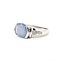 Ring .02ctw Round Diamonds 11x9 Chalcedony 14kw sz7 224100156