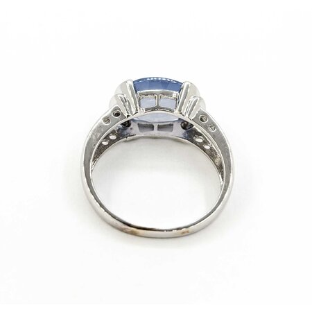 Ring .02ctw Round Diamonds 11x9 Chalcedony 14kw sz7 224100156