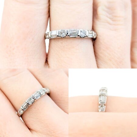 Ring Bridal Channel Set .75ctw Round & Baguette Diamonds 14kw sz3.5 3.3mm 124060530