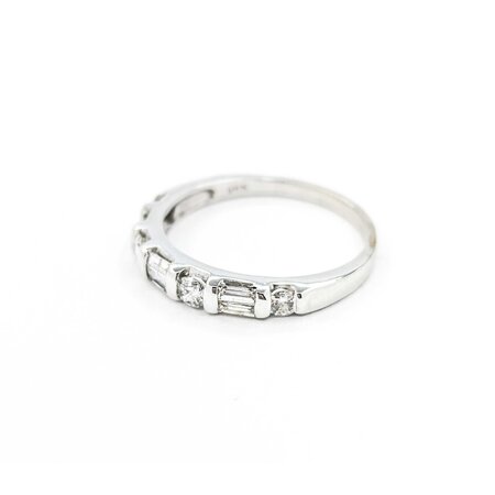 Ring Bridal Channel Set .75ctw Round & Baguette Diamonds 14kw sz3.5 3.3mm 124060530