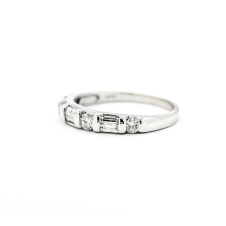 Ring Bridal Channel Set .75ctw Round & Baguette Diamonds 14kw sz3.5 3.3mm 124060530