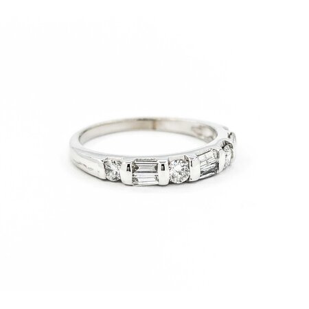 Ring Bridal Channel Set .75ctw Round & Baguette Diamonds 14kw sz3.5 3.3mm 124060530
