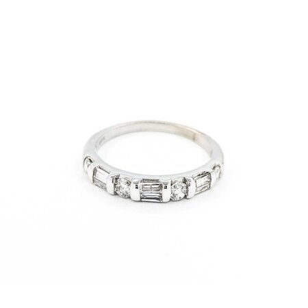 Ring Bridal Channel Set .75ctw Round & Baguette Diamonds 14kw sz3.5 3.3mm 124060530