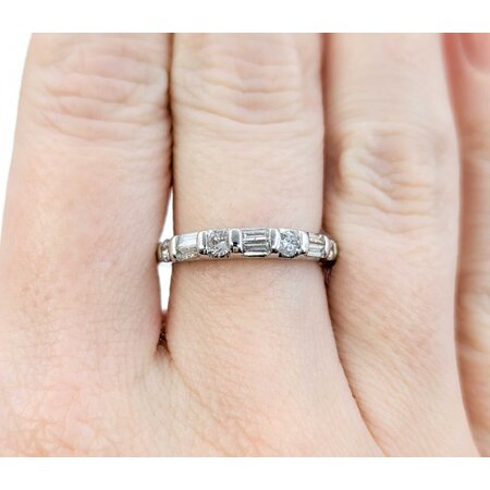 Ring Bridal Channel Set .75ctw Round & Baguette Diamonds 14kw sz3.5 3.3mm 124060530
