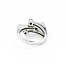 Ring 3 Row Bypass .15ctw Round Diamonds .30ctw Emerald 14kw sz5 224100154