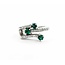 Ring 3 Row Bypass .15ctw Round Diamonds .30ctw Emerald 14kw sz5 224100154
