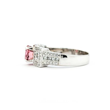 Ring .76ctw Round/Princess Diamonds 1.23ct Sapphire 18kw sz8 224100151