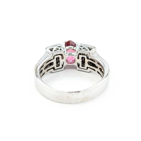 Ring .76ctw Round/Princess Diamonds 1.23ct Sapphire 18kw sz8 224100151