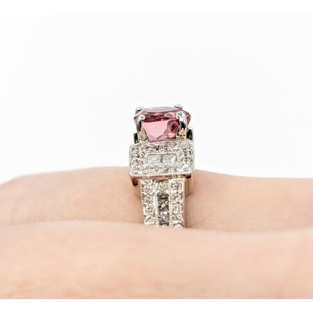 Ring .76ctw Round/Princess Diamonds 1.23ct Sapphire 18kw sz8 224100151