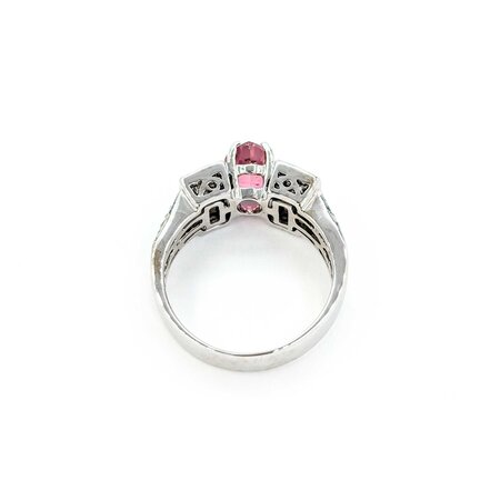 Ring .76ctw Round/Princess Diamonds 1.23ct Sapphire 18kw sz8 224100151