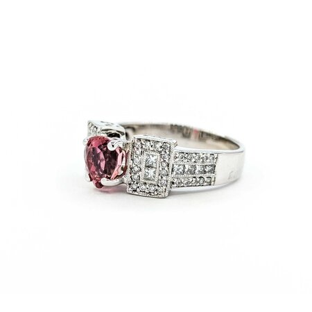 Ring .76ctw Round/Princess Diamonds 1.23ct Sapphire 18kw sz8 224100151