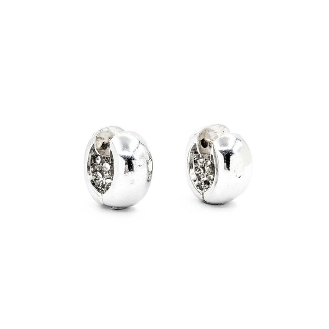 Earrings Huggie 1.00ctw Round Diamonds 7.7mm 14kw 224114002