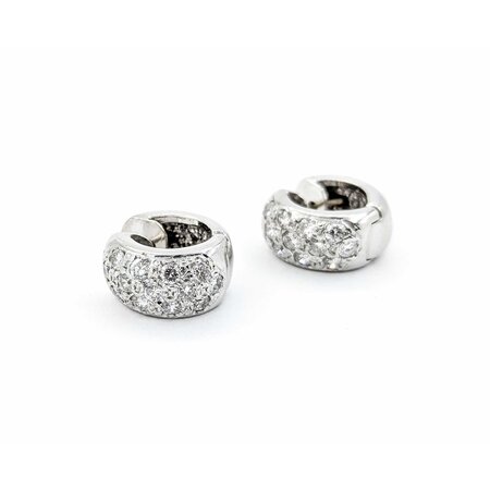 Earrings Huggie 1.00ctw Round Diamonds 7.7mm 14kw 224114002
