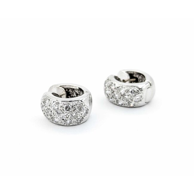 Earrings Huggie 1.00ctw Round Diamonds 7.7mm 14kw 224114002