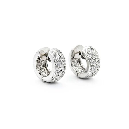 Earrings Huggie 1.00ctw Round Diamonds 7.7mm 14kw 224114002