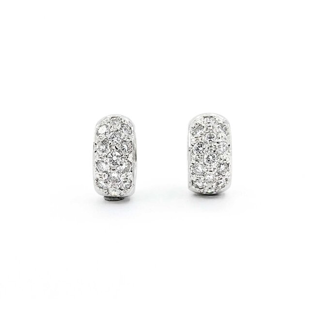 Earrings Huggie 1.00ctw Round Diamonds 7.7mm 14kw 224114002
